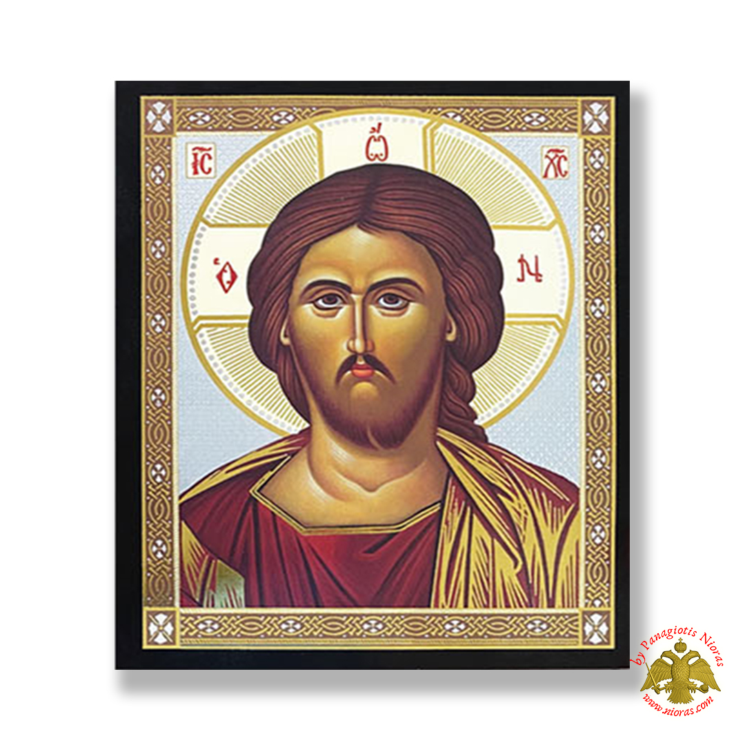 Orthodox Christ Silver Printed Wooden Icon